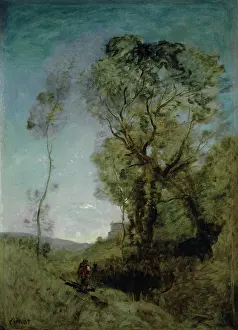 The Italian Villa Behind the Pines, 1855/1865. Creator: Jean-Baptiste-Camille Corot