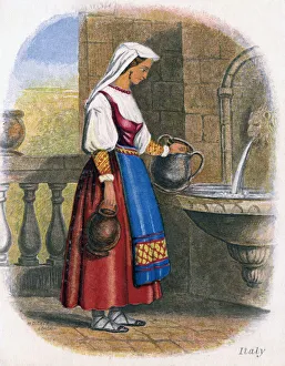 Dickes Prints: Italian Woman collecting Water, 1809. Artist: W Dickes