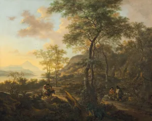 Goatherd Prints: An Italianate Evening Landscape, c. 1650. Creator: Jan Dirksz Both