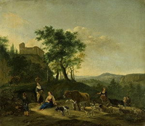 Italianate Landscape with Shepherds, c1630-1663. Creator: Jan Willemsz Lapp