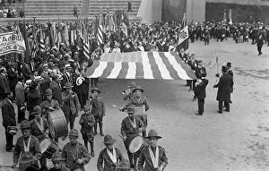 Honouring Prints: Italians marching into stadium, 23 Jun 1917. Creator: Bain News Service