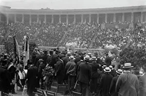 Honouring Prints: Italians in stadium, 23 Jun 1917. Creator: Bain News Service