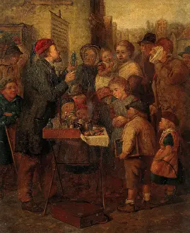 Vendor Prints: An itinerant quack-doctor, mid-19th century. Creator: Unknown