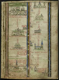Pilgrimage Prints: Part of an itinerary from London to Jerusalem by Matthew Paris