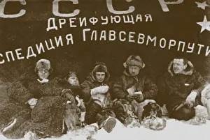 Phototypie Prints: Ivan Papanin, Ernst Krenkel, Evgeny Fedorov and Petr Shirshov at the expedition North Pole-1