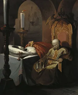 Images Dated 9th February 2011: Ivan the Terrible and his son Ivan on Friday, November 16th, 1581, (1860s)