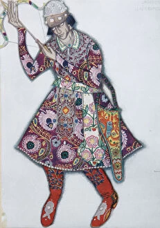 Sergei Dyagilev Collection: Ivan Tsarevich. Costume design for the ballet The Firebird (L oiseau de feu) by I. Stravinsky, 1910