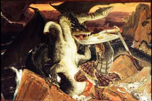 Ivan Tsarevich fought Zmey Gorynych. Found in the Collection of State Tretyakov Gallery, Moscow Ivan Tsarevich fought Zmey Gorynych