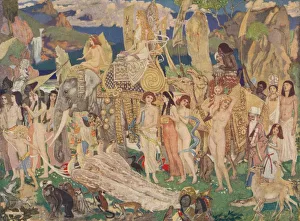 Elephant Prints: Ivory, Apes and Peacocks (The Queen of Sheba), c1909. Artist: John Duncan