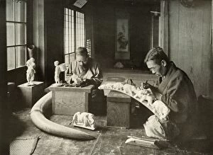 Skill Gallery: The Ivory Carvers, 1910. Creator: Herbert Ponting