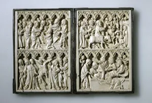 Ivory diptych with scenes from Life of Christ (Property of Queen Jadwiga of Poland), 14th century. Artist: Anonymous