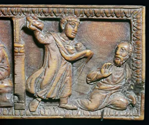 Ivory panel showing the stoning of St Paul, 4th century