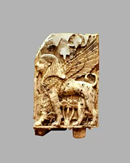 Ivory plaque with the representation of a sphinx