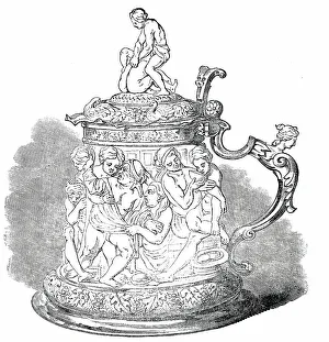 Silver Gilt Prints: Ivory Tankard, 1850. Creator: Unknown