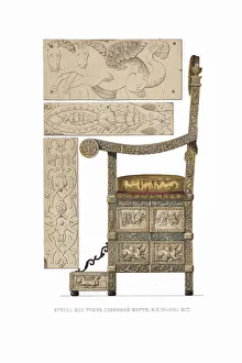 Muscovy Prints: The ivory throne of Tsar Ivan III. From the Antiquities of the Russian State, 1849-1853