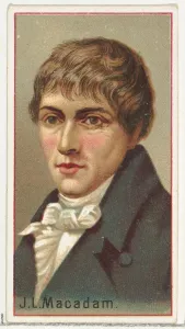 Road Building Prints: J. L. Macadam, printers sample for the Worlds Inventors souvenir album (A25