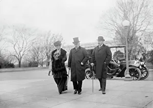 Morgan J P Jr Prints: J. Pierpont Morgan Jr. right, with Father And Mrs