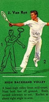 Demonstrating Gallery: J. Van Ryn - High Backhand Volley, c1935. Creator: Unknown