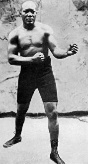 Jack Johnson, the first black world heavyweight boxing champion, 1908 (1951)