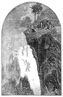 Danger Collection: 'Jack Manly': the Gabon Cliff, Africa, 1862. Creator: Unknown. 'Jack Manly': the Gabon Cliff