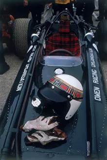 Empty Prints: Jackie Stewart's racing helmet and gloves, British Grand Prix, 1967