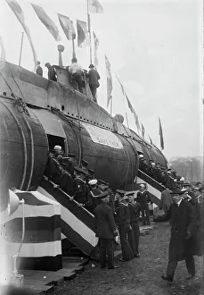 Submarine Prints: Jackies on U-Boat, 1917. Creator: Bain News Service