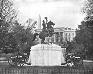 Mills Prints: Jackson Statue, Lafayette Square, Washington DC, USA, c1900. Creator: Unknown