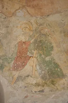 Pskov Prints: Jacob and the Angel, 12th century. Artist: Ancient Russian frescos