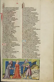 Choice Prints: Jacob Choosing Rachel as his Wife; Weltchronik, about 1400-1410. Creator: Unknown