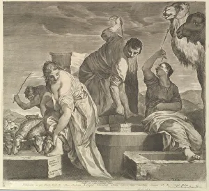 Paulo Veronese Prints: Jacob Draws Water for Rachels Animals (Jacob abreuve le troupeau de Rachel)