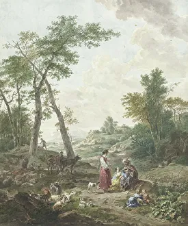 Wijbrand Hendriks Prints: Jacob entertaining Rachel and Leah, 1777. Creator: Wybrand Hendriks