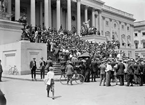 Unemployment Prints: Jacob General Coxey Speaking On The Steps of Capitol