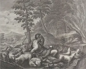 Guarding Collection: Jacob guarding Labans flock, 1613-24. Creator: Theodore Cruger