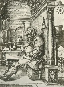 Meditating Prints: Jacob Meditating on Josephs Dreams, 1532, (1908). Creator: Heinrich Aldegrever