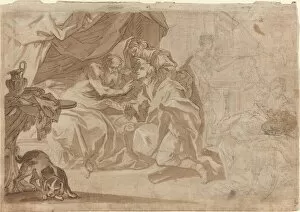 Isaac Gallery: Jacob and Rebecca before Isaac [recto], early 18th century. Creator: Unknown