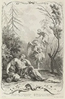 24718 Jacob Prints: Jacob's Ladder, c. 1745. Creator: Joseph Wagner