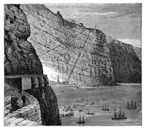 Ladder Prints: Jacobs Ladder leading to Mundens Battery, Jamestown, Saint Helena, c1890