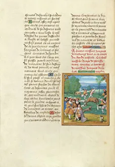 Hunting Dogs Prints: Jacques de Lalaing Kneeling before the King of Castile: Bull Baiting