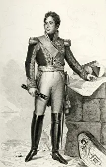 Baton Gallery: Jacques Lauriston, 1804, (1839). Creator: Julien Leopold Boilly