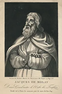 Heresy Prints: Jacques De Molay, Dernier Grand-maitre de l Ordre des Templiers, (late 18th-early