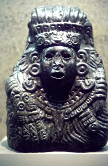 Mexican Prints: Jade statue of Quetzalcoatl, Aztec 1350-1521