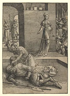 Lucas Jacobsz Prints: Jael Killing Sisera, without ornamental frame, 1517. Creator: Lucas van Leyden