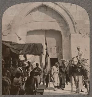 Publishers Collection: The Jaffa Gate closed, showing Needles Eye, Jerusalem, c1900