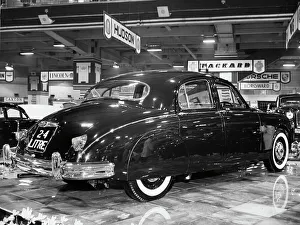 1955 Prints: Jaguar 2. 4 litre at Motor Show 1955. Creator: Unknown
