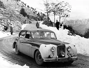 Rally Prints: Jaguar MKVII 1953 Monte Carlo Rally. Creator: Unknown