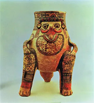 Kero Prints: Jaguar shaped wooden kero, part of the Incan culture