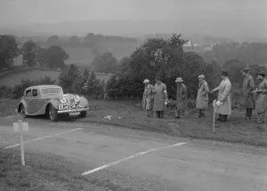 Swac Prints: Jaguar SS saloon of BA Hickman competing in the South Wales Auto Club Welsh Rally