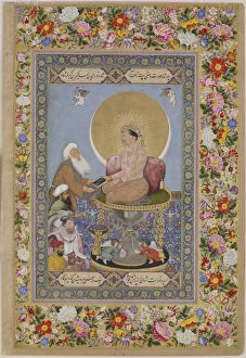 Emperor Jahangir Gallery: Jahangir Preferring a Sufi sheikh to Kings, c. 1618. Artist: Bichitr (?-ca 1660)