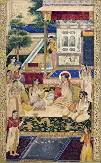 Mughal Gallery: Jahangir and Prince Khurram with Nur Jahan, c1624-1625