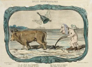 Furrows Prints: J'ai des Miots dans l'assemblée... 1851. Creator: Honore Daumier